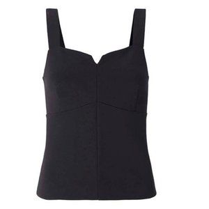 Cabi Womens Under Over V-Neck Crop Tank Top Sleeveless Size L Black